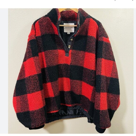 Ae Sherpa Buffalo Plaid Sweater - oversized L - Picture 3 of 5